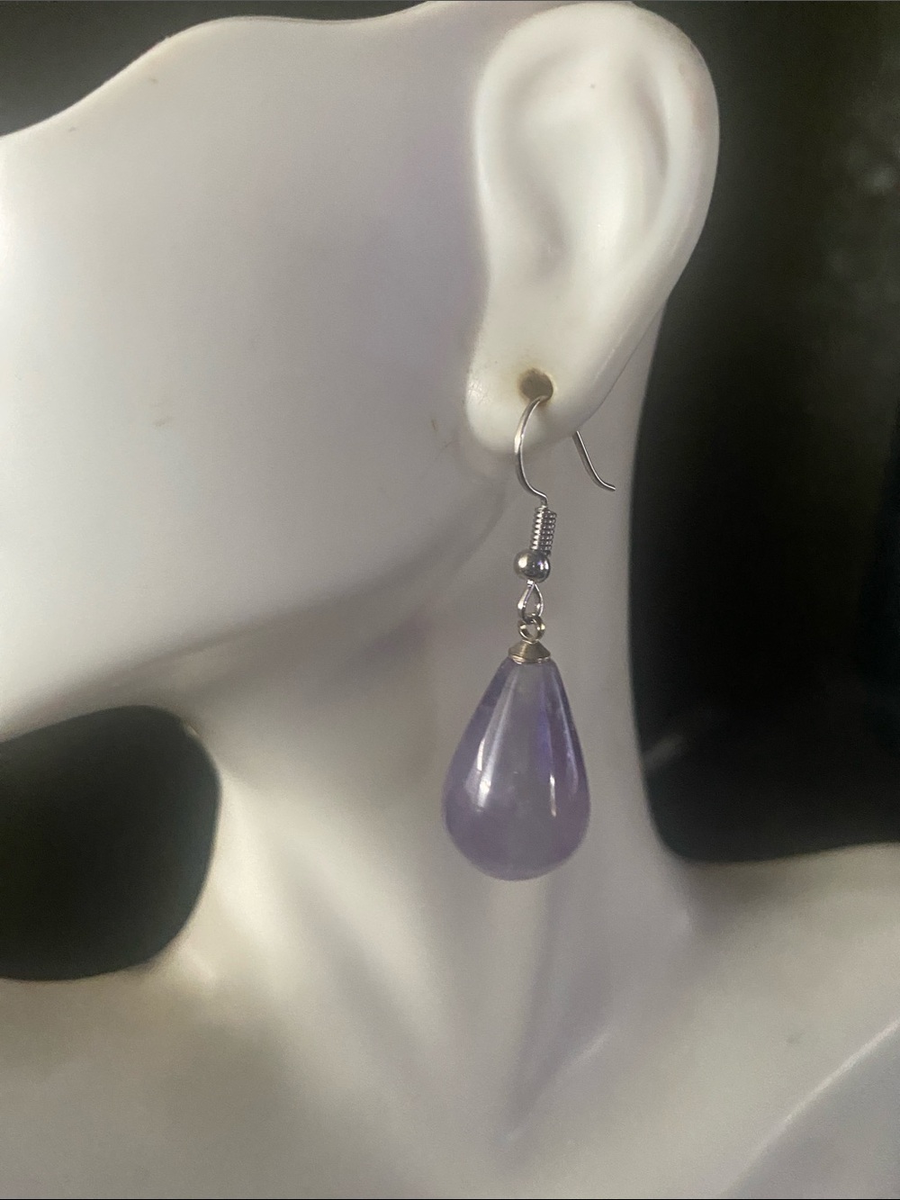 Lavender Teardrop Amethyst Dangle Earrings - Women Jewelry